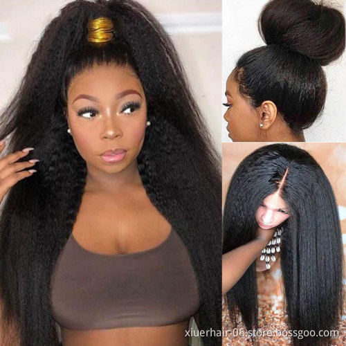 RTS Transparent Lace For Black Women 100% Kinky Straight Short and Long Lace Closure Human Hair Wigs with Baby Hair
